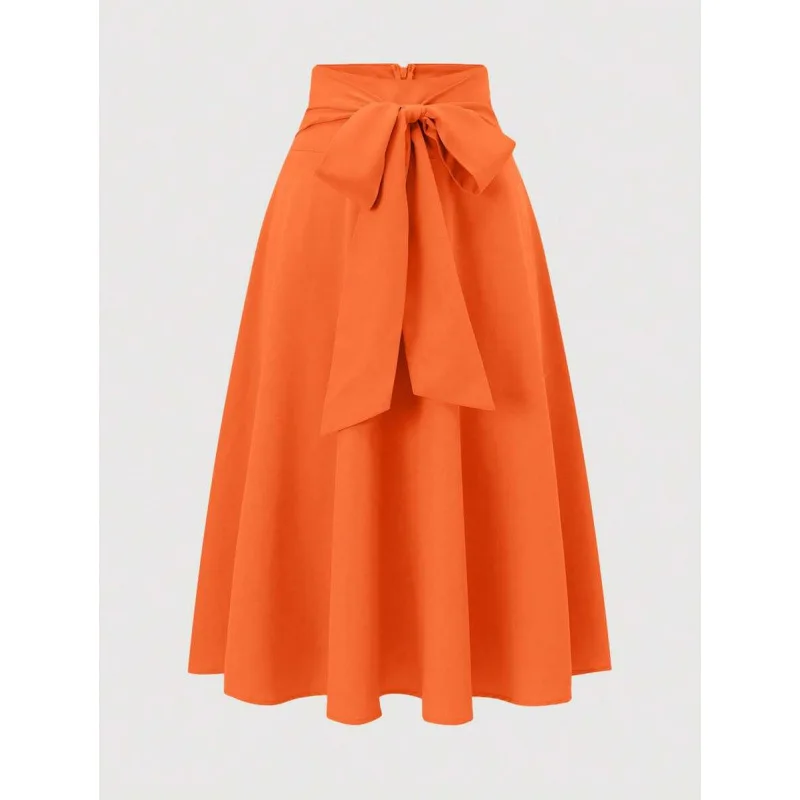 

Pleated Skirt Women's Spring Fashion Asymmetrical Hemline Half-length Gored Skirts Comfortable Soft Material