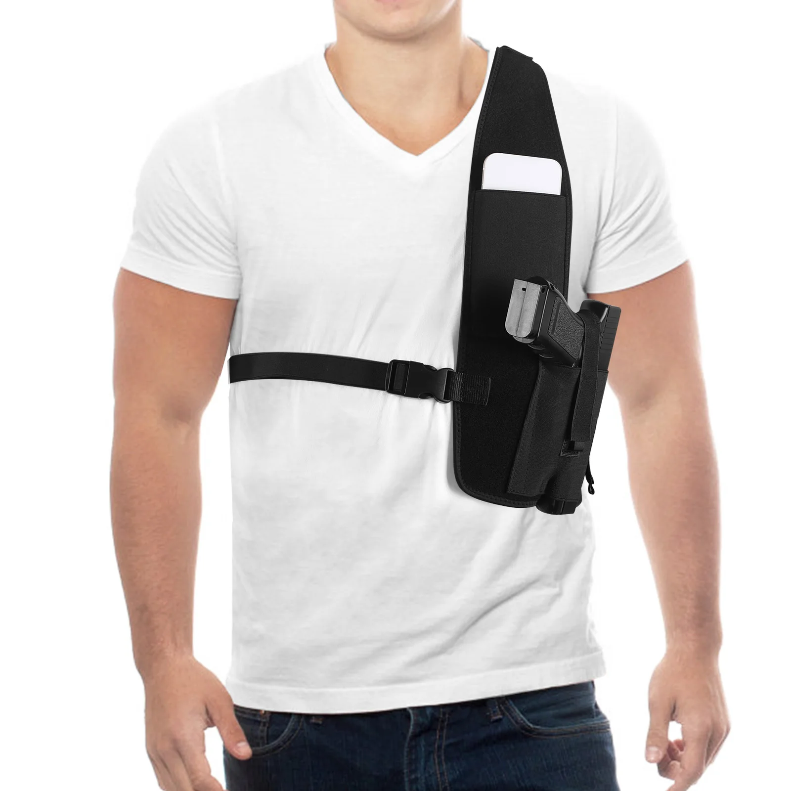 Shoulder Holster for Concealed Carry Hidden Underarm Gun Holster Concealed Chest Holster Anti-theft Phone Bag Hunting Outdoor