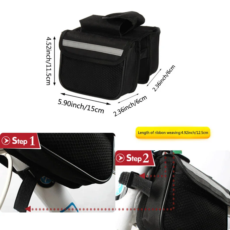 Fashion Bicycle Frame Bag Double Pouch Cycling For Cell Phone Front Head Top Tube Bike Travel Bags Accessories