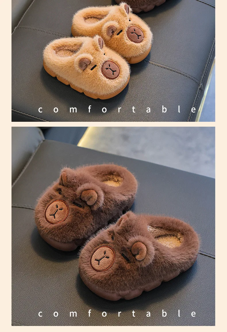 Kinder Winter Neue Warme Hausschuhe aus Baumwolle für Jungen und Mädchen, Niedliche Indoor-Slipper, Weiche Rutschfeste Kinder-Cartoon-Hausschuhe – Detail 15