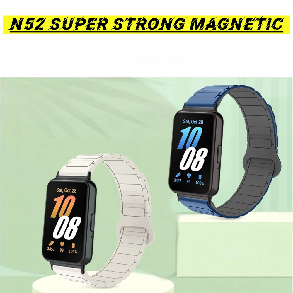 18mm Magnetic Silicone Strap For Samsung Galaxy Band Fit3 Armor Style Quick Release Adjustable Watch Band Bracelet for Man Woman