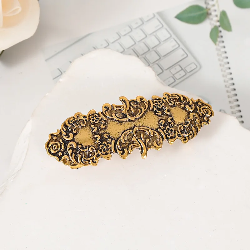 1pc Vintage Ornate Filigree Hair Clips Antique Toned Intricate Medieval Floral Design Perfect Chic Styles Elegant Hair Accents