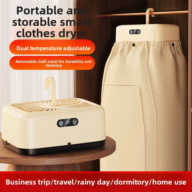 Portable Folding Electric Clothes Dryer 600W Fast Drying Machine with Timer for Travel RV Home Mini Laundry Dryer