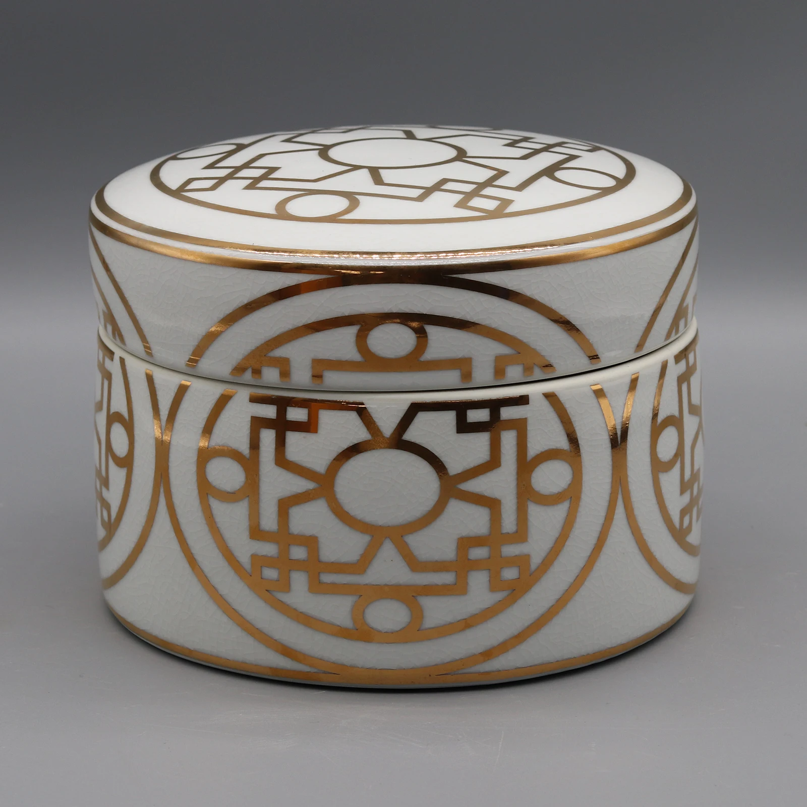 

Ceramic box, Ceramic canister, Chinese old coin pattern design, Home decoration