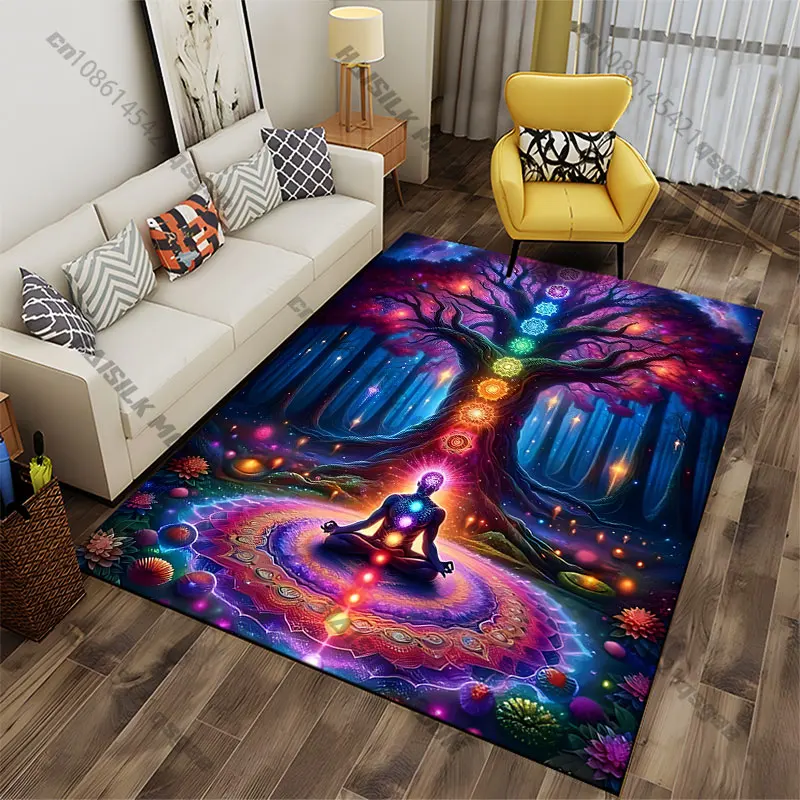 Spiritual alignment and universal connection carpet Yoga living room room decor children's crawling mat doormat area rug