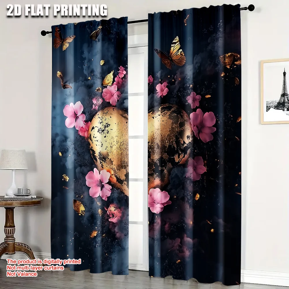 

2pc, Window Drapes Gothic Castle Spider Web Protecting Privacy Family Party Suitable for Bedroom living room