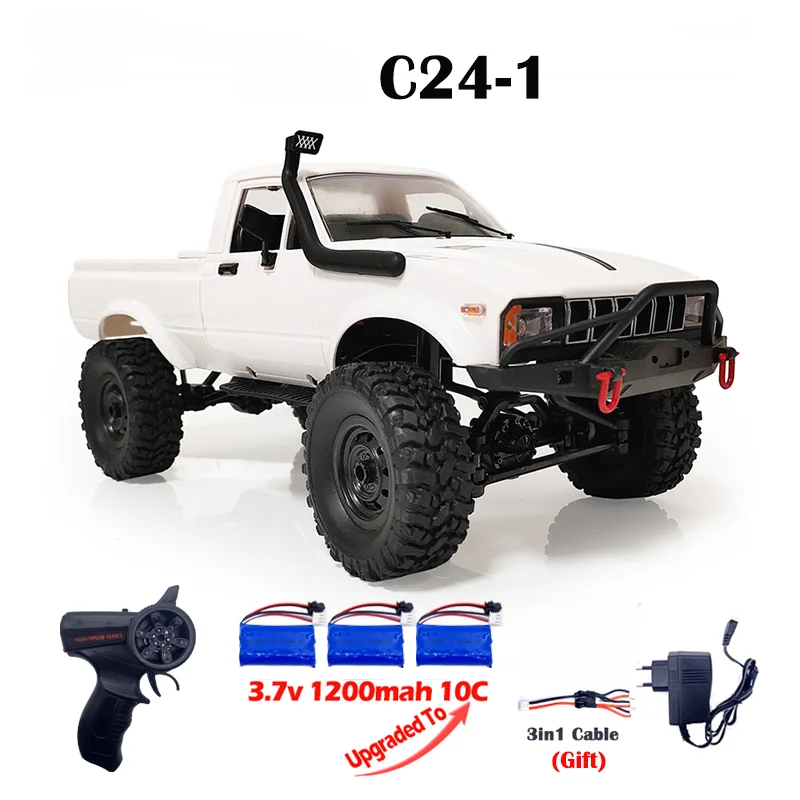 

C24-1 Full Scale RC Car 1:16 2.4G 4WD Rock Crawler Electric Buggy Climbing Truck LED Light 1/16 for Kids Gifts Competitive Car