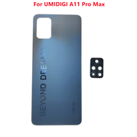 For UMI UMIDIGI A11 Pro Max Phone Battery Cover Back Shell Housings Case Repair Frame Camera Glass Lens Parts+Camera Lens Parts