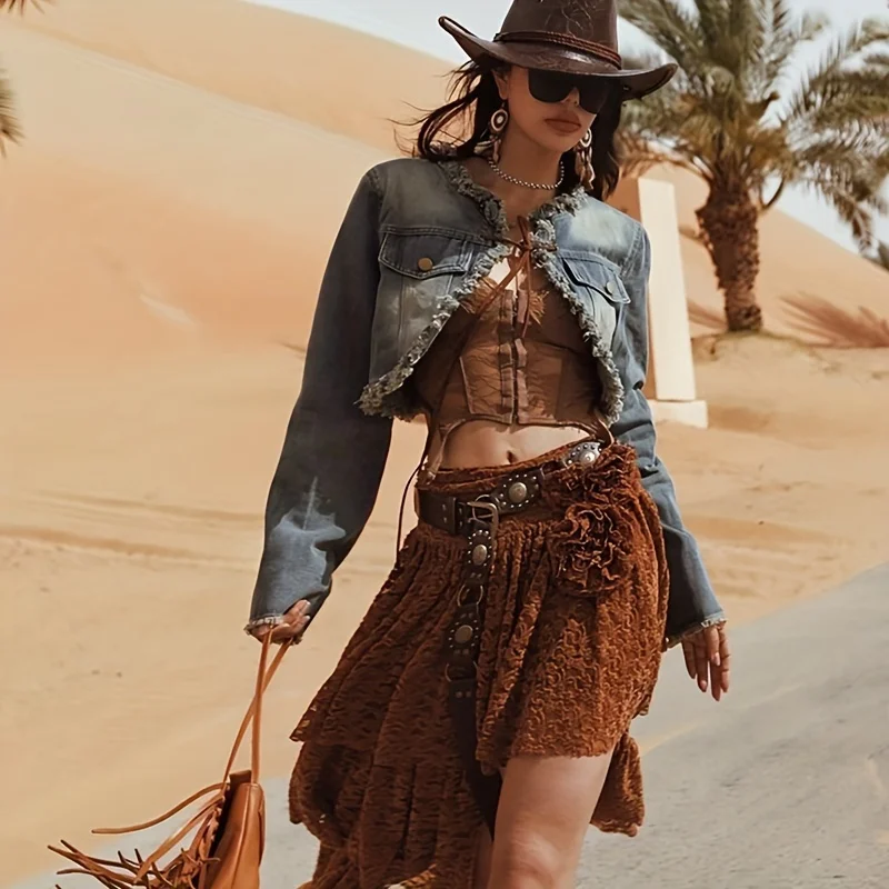 1pc Women's Belt, Fashionable Retro Rivet Ethnic Style Belt,  Versatile Dress, Waist-cinching Shirt, Sweater Decoration Belt image 3
