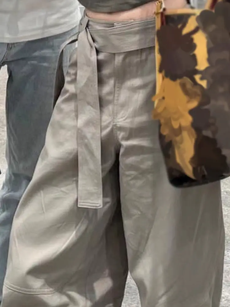HOUZHOU Vintage Women Baggy Pants Harajuku Y2k Hip Hop Style Oversized Trousers Grunge High Waist Wide Leg Pants Streetwear