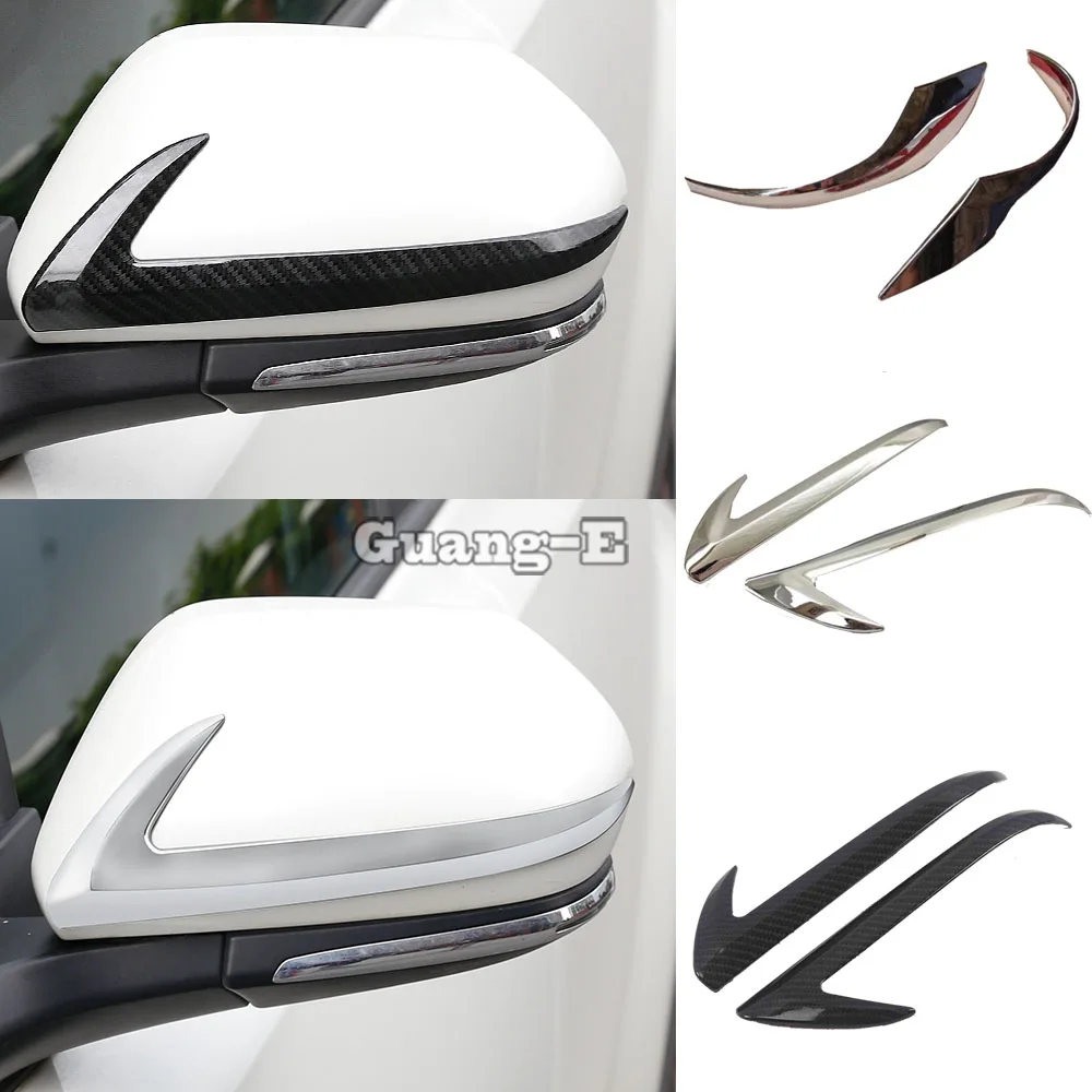 Car Auto ABS Chrome Back Rear View Eyebrow Side Door Mirror Stick Trim Frame 2pcs For Toyota C-HR CHR 2017 2018 2019 2020 2021