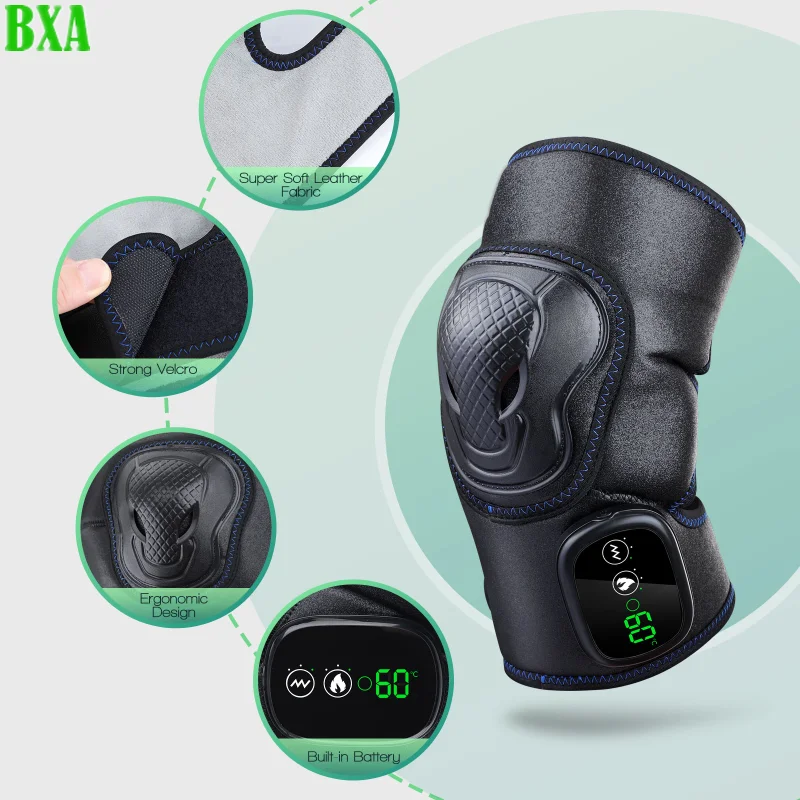 

Electric Knee Massager Heating Therapy Relieve Arthritis Pain Knee Joint Brace Support Vibration Knee Massage Healthy Care