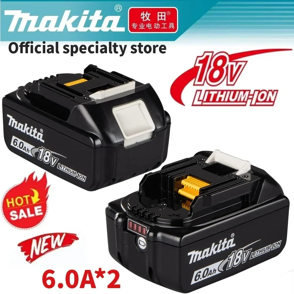 Makita-Batterie et chargeur de tournevis, outil électrique de remplacement, 100% d'origine, 6,0 Ah, BL1860, BL1850B, BL1850BL1840, BL1830, 18V, 24.com