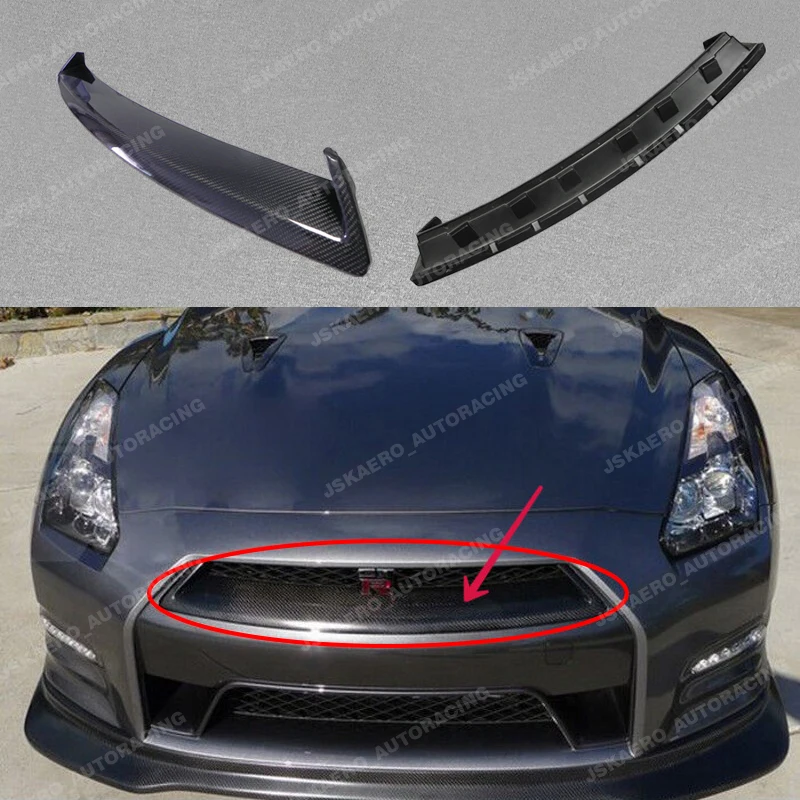 

For Nissan GTR R35 13-16 Carbon Fiber Front Bumper Grille Grill Mesh Trim Cover car BodyKits