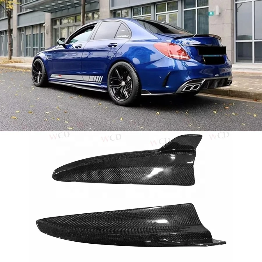 

Carbon Fiber Rear Bumper Lip Diffuser Splitters For Mercedes Benz C class W205 C205 C63 AM G Sport Rear Splitter