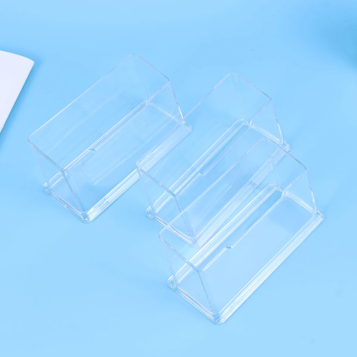 

10 Pcs Transparent Business Card Case Clear Name Holder for Men Organization Office Organizer Vertical Box