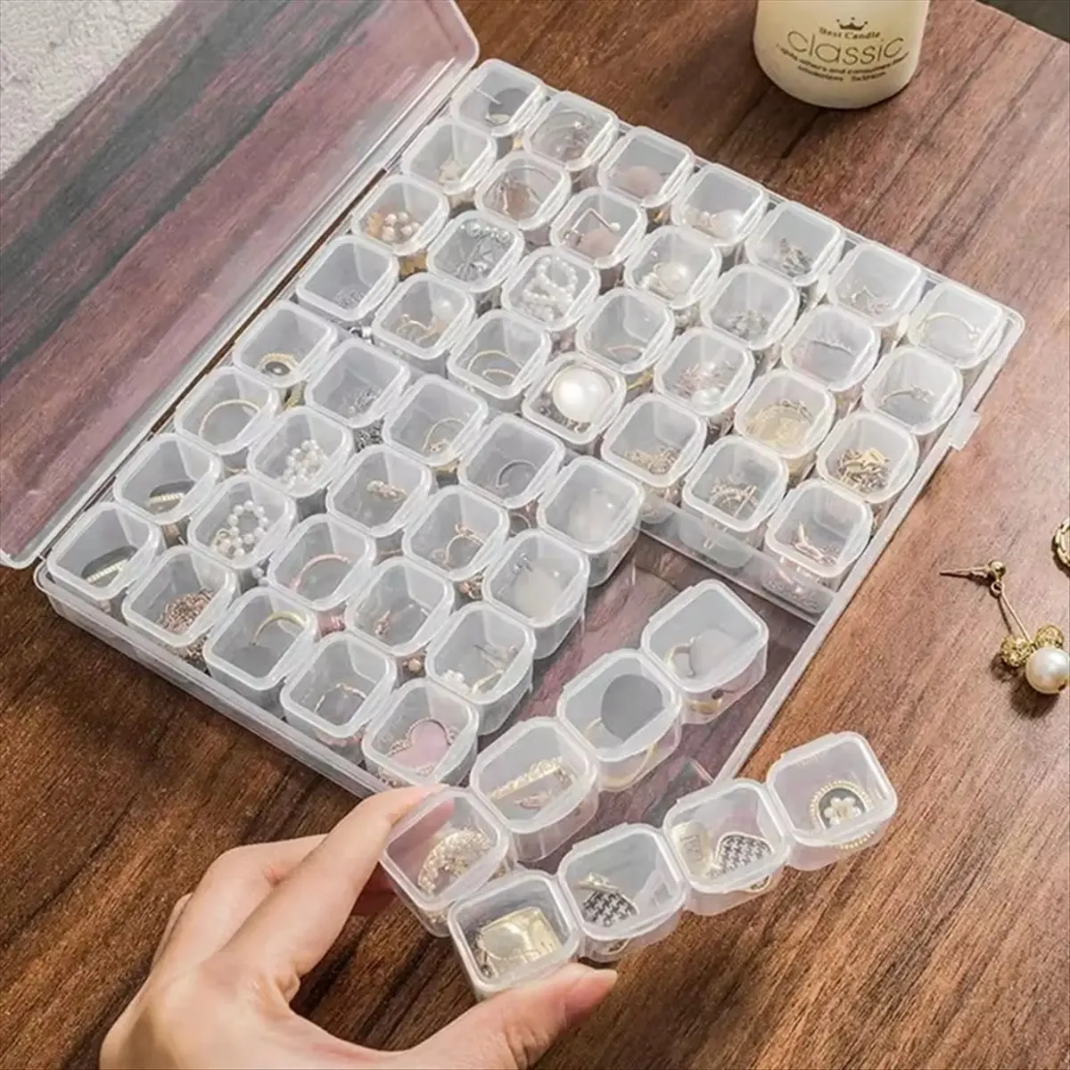 Nail Jewelry Plastic Transparent Storage Box Detachable. &LICG