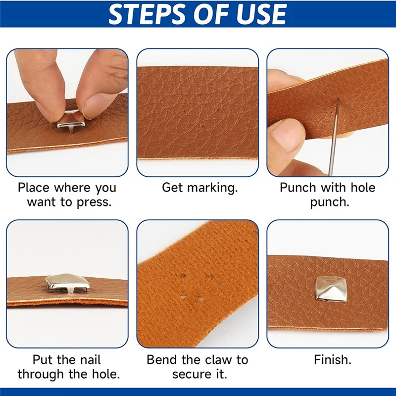 

ABVA-серебро 10 мм для одежды, пирамидные шпильки-1300 шт., четырехкулачковые квадратные металлические шпильки для поделок, для изготовления кожи