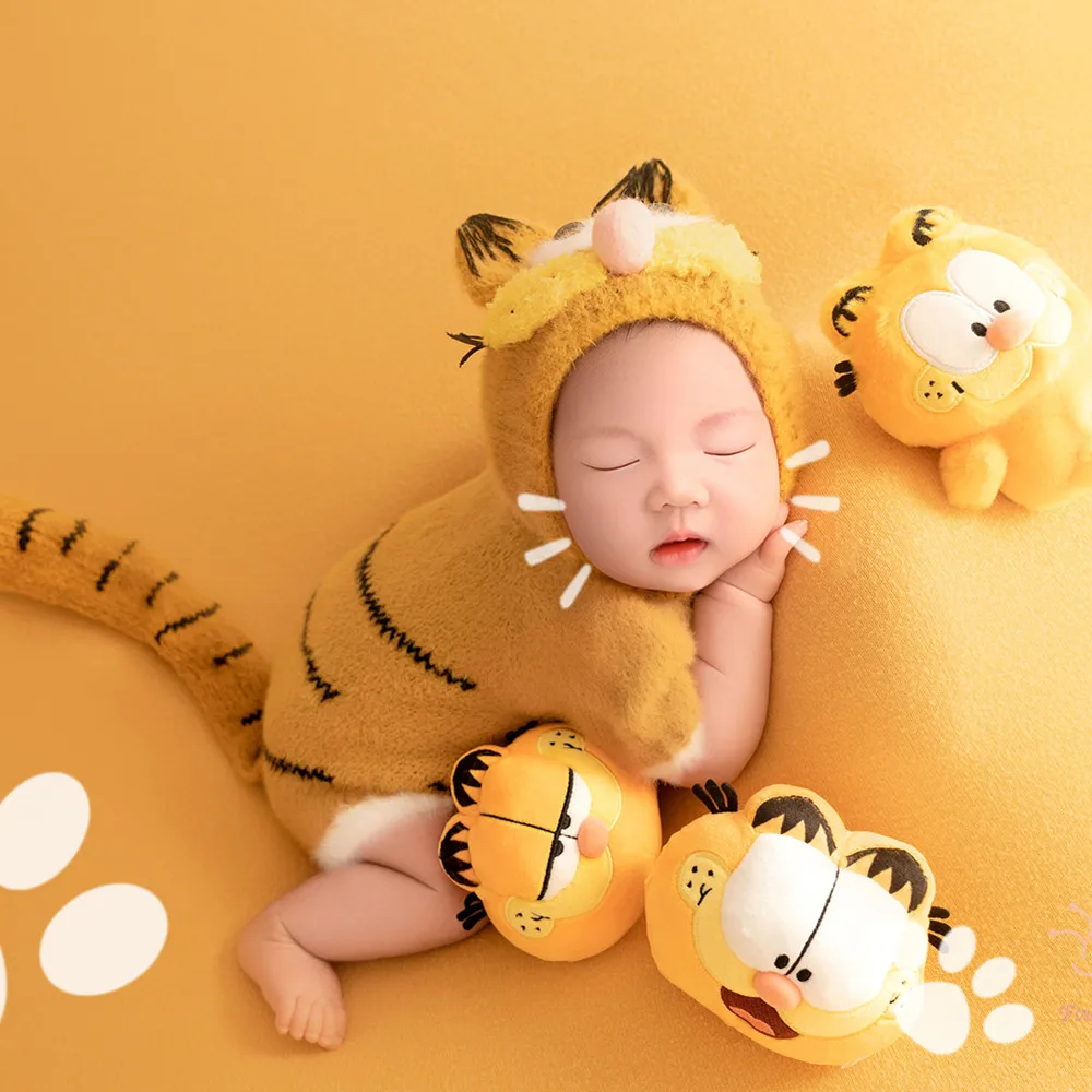 ❤️Newborn Photography Clothing Knit Hat+Jumpsuit+Tail 3Pcs/set Studio Baby Photo Props Accessories Clothes Outfits Fotografia