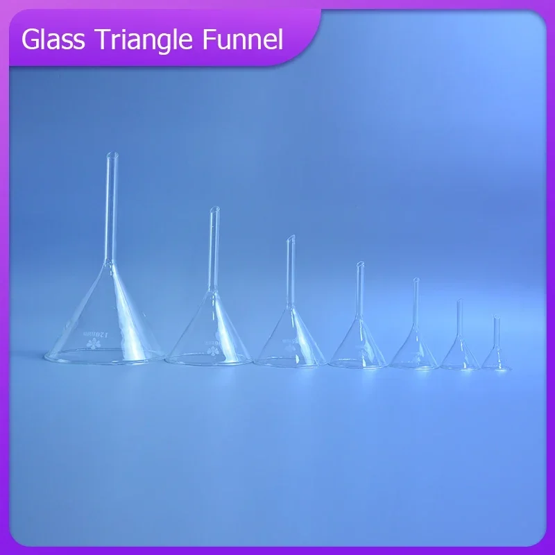 High-quality 30mm/40mm/50mm/60mm/75mm/90mm/120mm Miniature Lab Glass Funnel Borosilicate Glassware Funnel