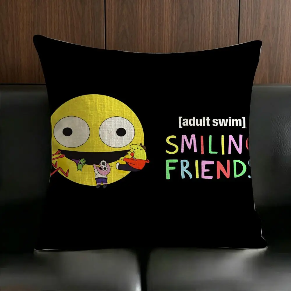 Anime Poster S-Smiling F-Frie Cushion Cover Anti-dustmite Pillowcase Invisible zipper silky short plush Sofa cushion cover