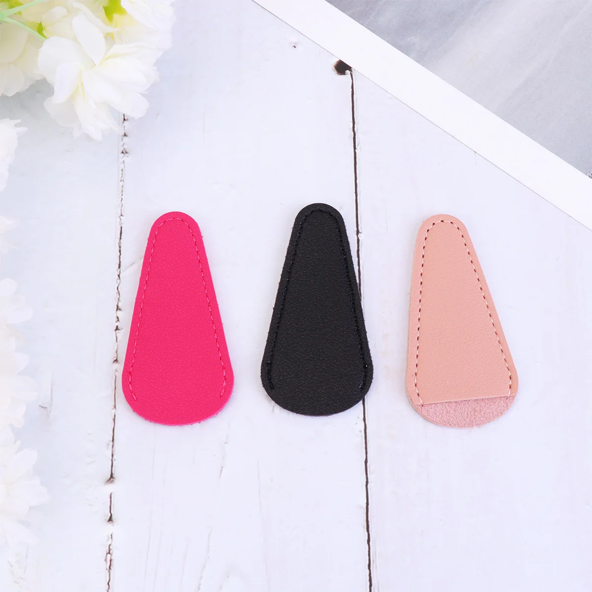 3Pcs Hair Cutting Scissors Cover Sturdy Premium Material Protects Scissors Eyebrow Clippers Nail Clippers Black Rosy Beige