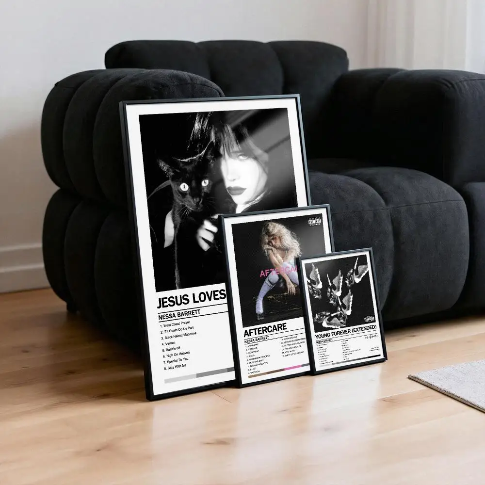 Nessa Barrett Poster Peelable Self-Adhesive Album Cover Poster Stickers, Frameless Wall Art for Singer Band Pop Rap Bedroom