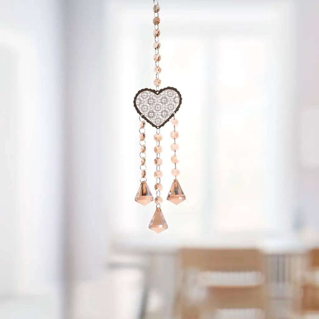 Rainbow Crystal Prism Hanging Pendant Suncatcher Window Ornament for Garden Patio Balcony Home Decor Christmas Tree Feng Shui