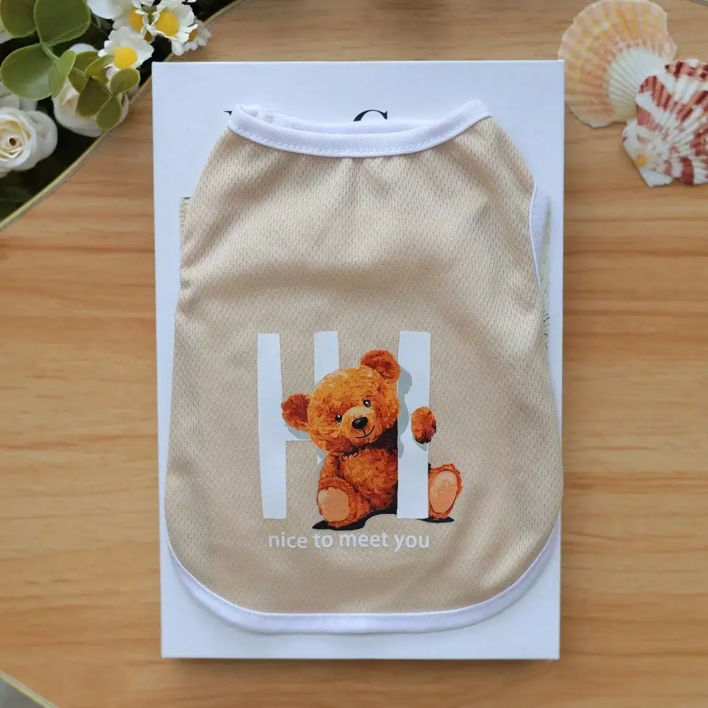 

Spring/Summer Thin Pet Vest Handsome Cat And Dog Universal Cartoon Bear Print Candy Color Cute Pullover Clothes