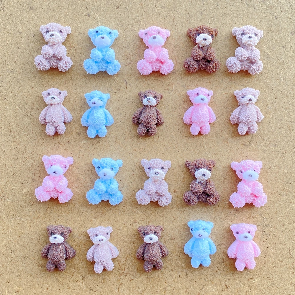 50 Stück niedliche Mini-Cartoon-Tierfiguren aus weichem Gummi, Teddybär, Kunstnägel, flache Rückseite, DIY, Scrapbook-Deko, Schmuck, Bastelzubehör – Detail 10