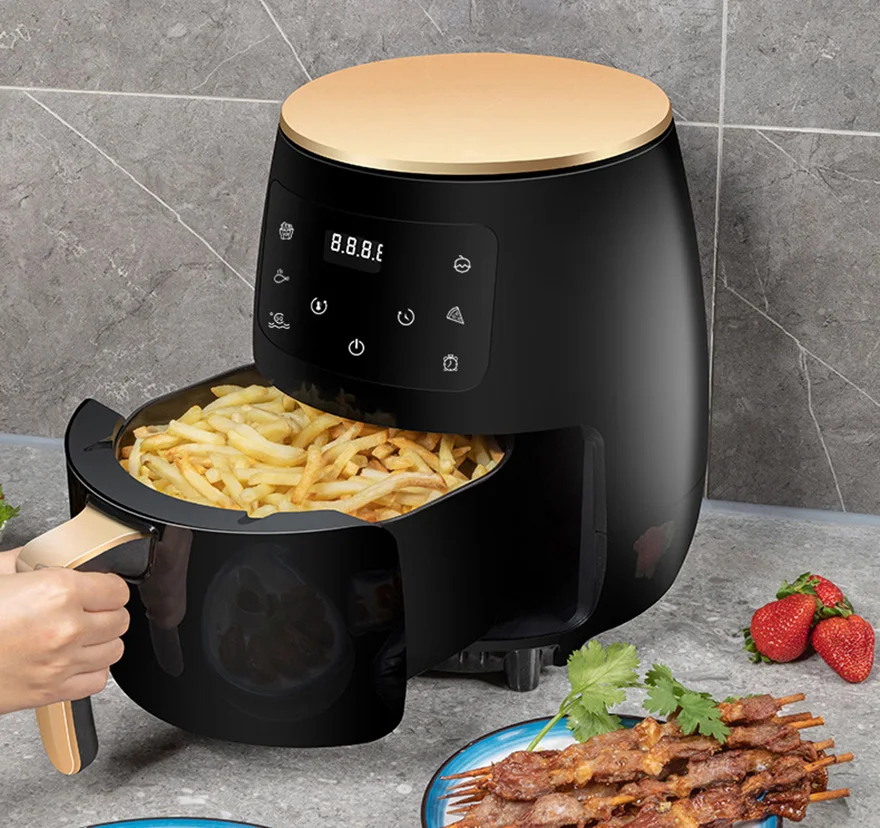 Fritadeira elétrica sem óleo multifuncional, fogão a ar quente, fogão a arroz, alta potência, 1500W, 4.5L, adequado para restaurantes e casa