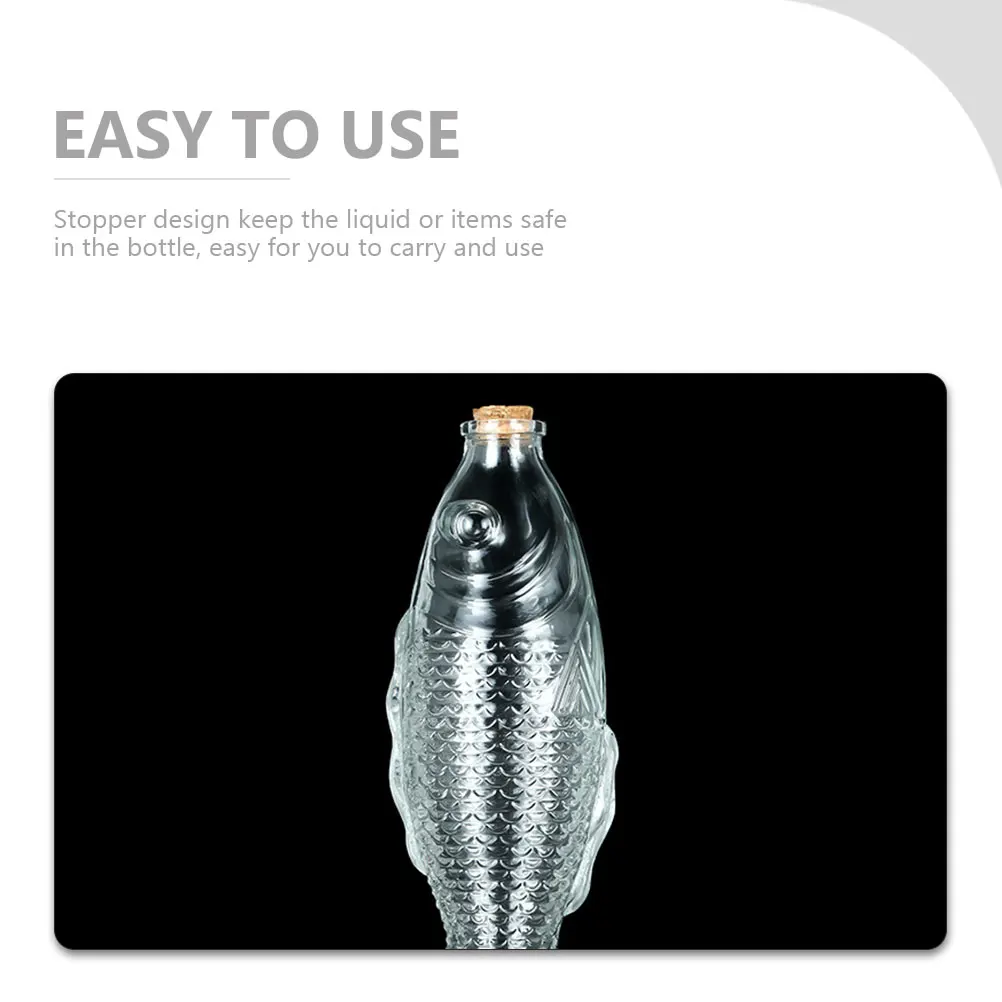 

Fish Shaped Vase Empty Decorative Bottles Small Glass Perfume Container Drift Bottle Corked Vials Home Decor