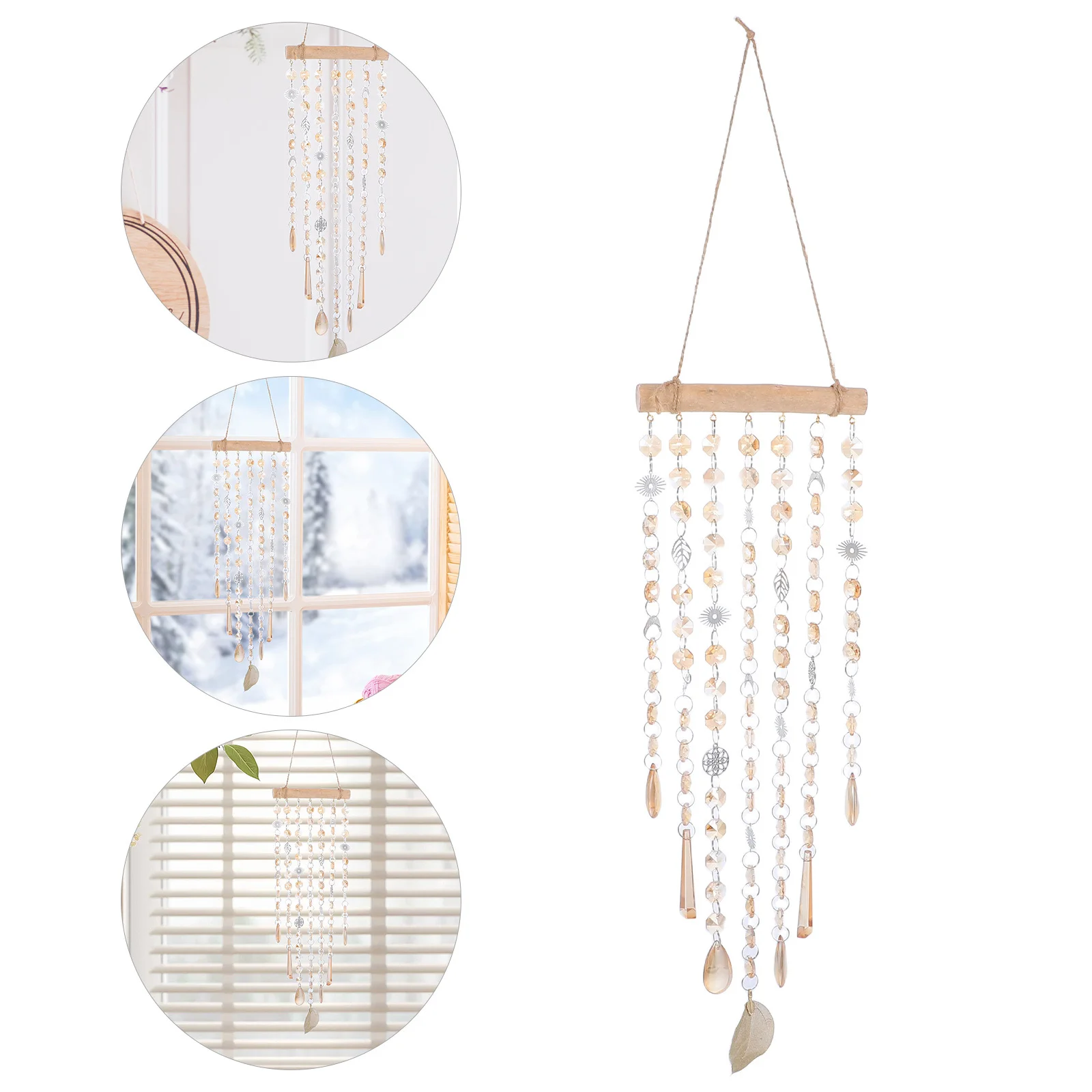 

Crystal Prism Wind Chime Rainbow Maker Pendant Hanging Decoration for Window Balcony Garden Outdoor Suncatcher Ornament