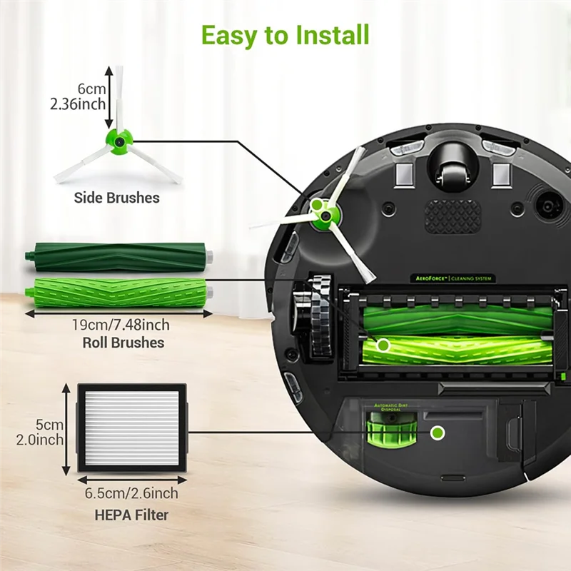 قطع غيار BAAO لـ Irobot Roomba I7 I7+ I2 I3 I3+ I4 I4+ I6 I6+ I8 I8+/J7 J7+ E5 E6 E7 I,E & J مكنسة كهربائية