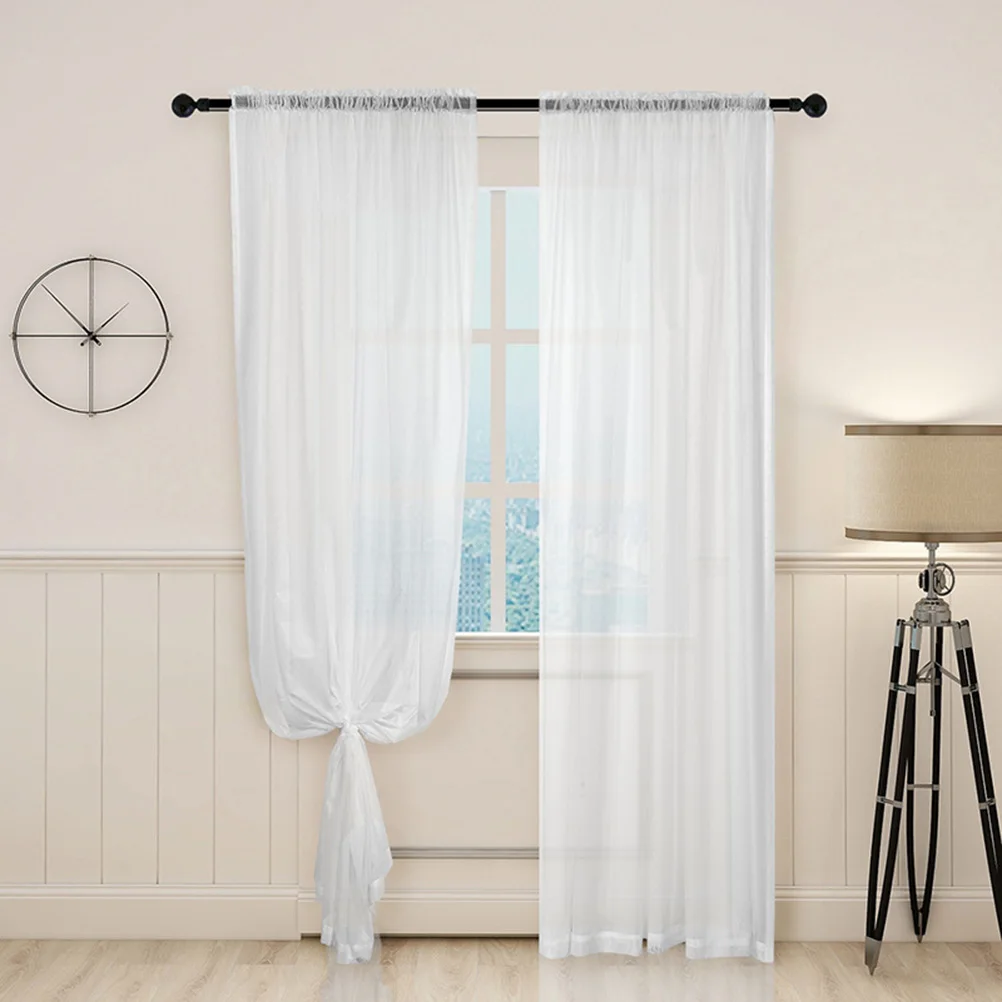 Window Sheer Curtain Voile Tulle For Bedroom Bathroom Living Room Sunlight Protection Home Decor 270X100Cm White