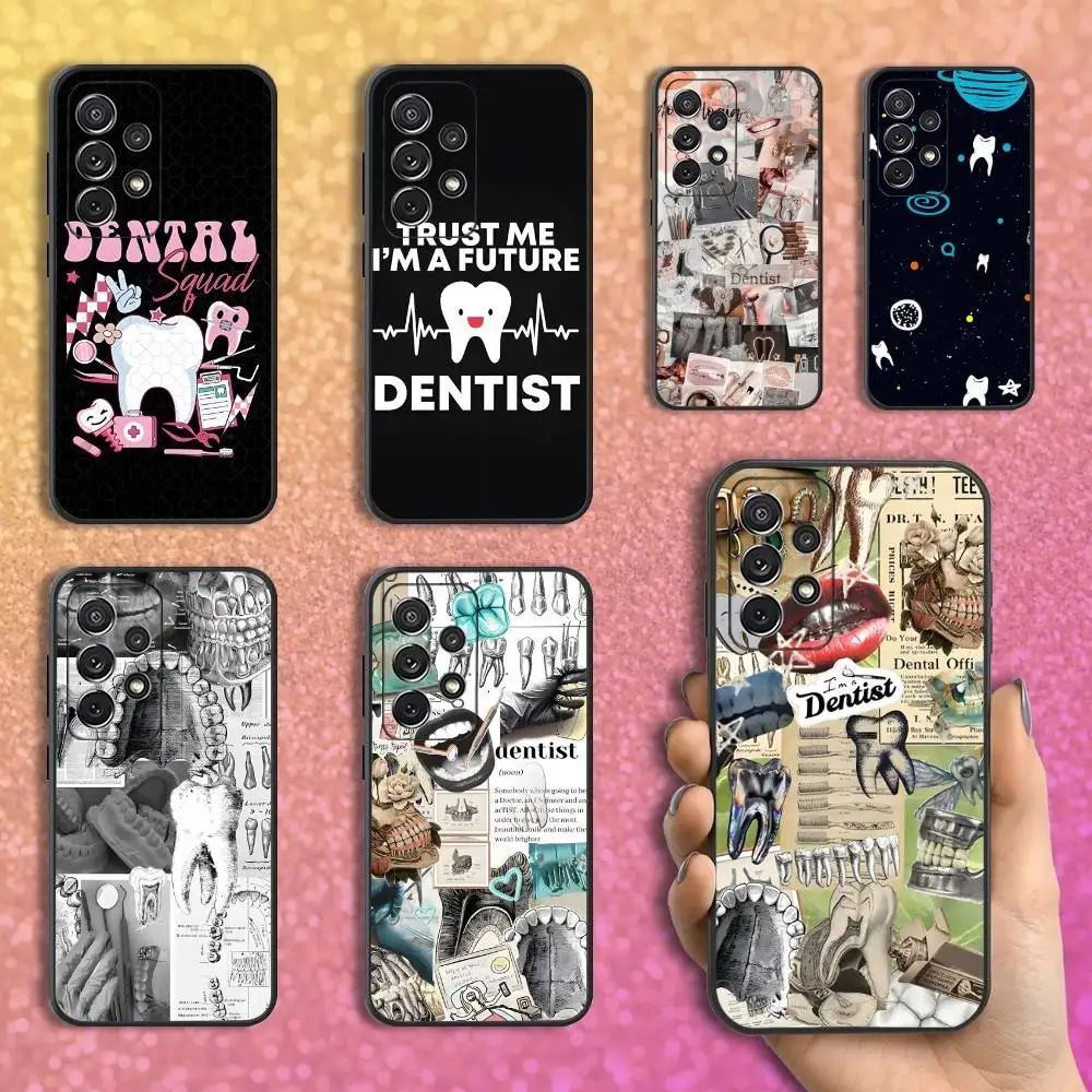 

Tooth Art Dentist Dental Phone Case For Samsung S25,S24,S23,S22,S21,S20,S10,Ultra,Plus,Lite,FE,Soft Silicone Black Cover