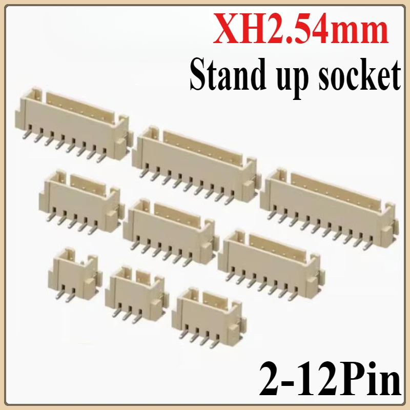 

20Pcs Vertical Paster Xh2.54mm Spacing Vertical Paster Socket 2P/3P/4P/5P/6P/7p-12p Connector Terminal Connector Plug