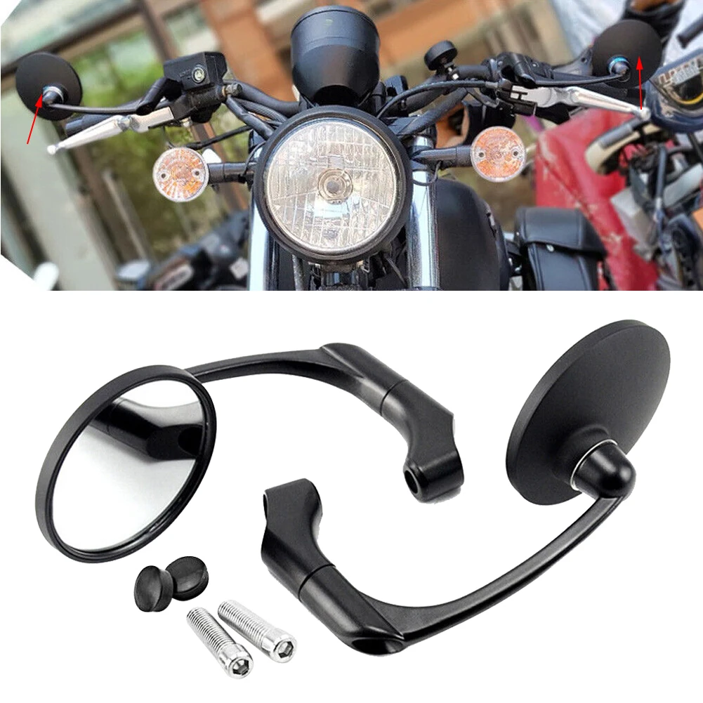Зеркало заднего вида круглое в стиле ретро для Honda VT 700 1300 1800 MONKEY Z125 REBEL CMX 250 300 400 500 CB1100, 1 пара