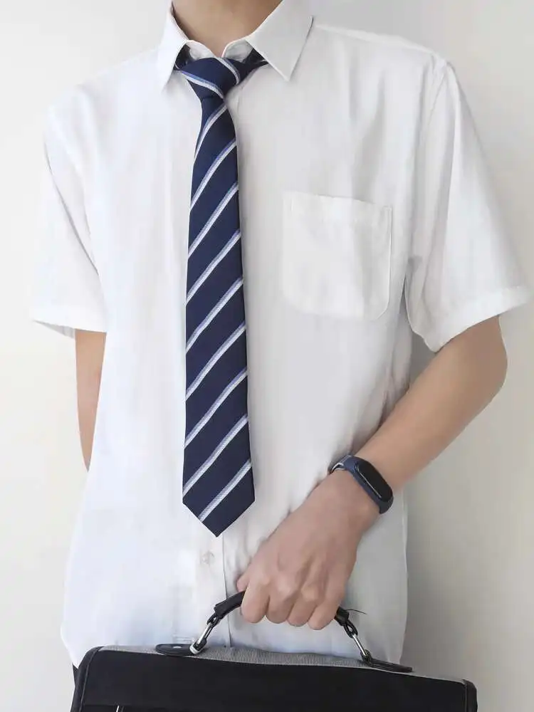 DK Uniforme Stile Basic Camicia Bianca Studente Maschile Estate Stile College Interno Fodera per Abito