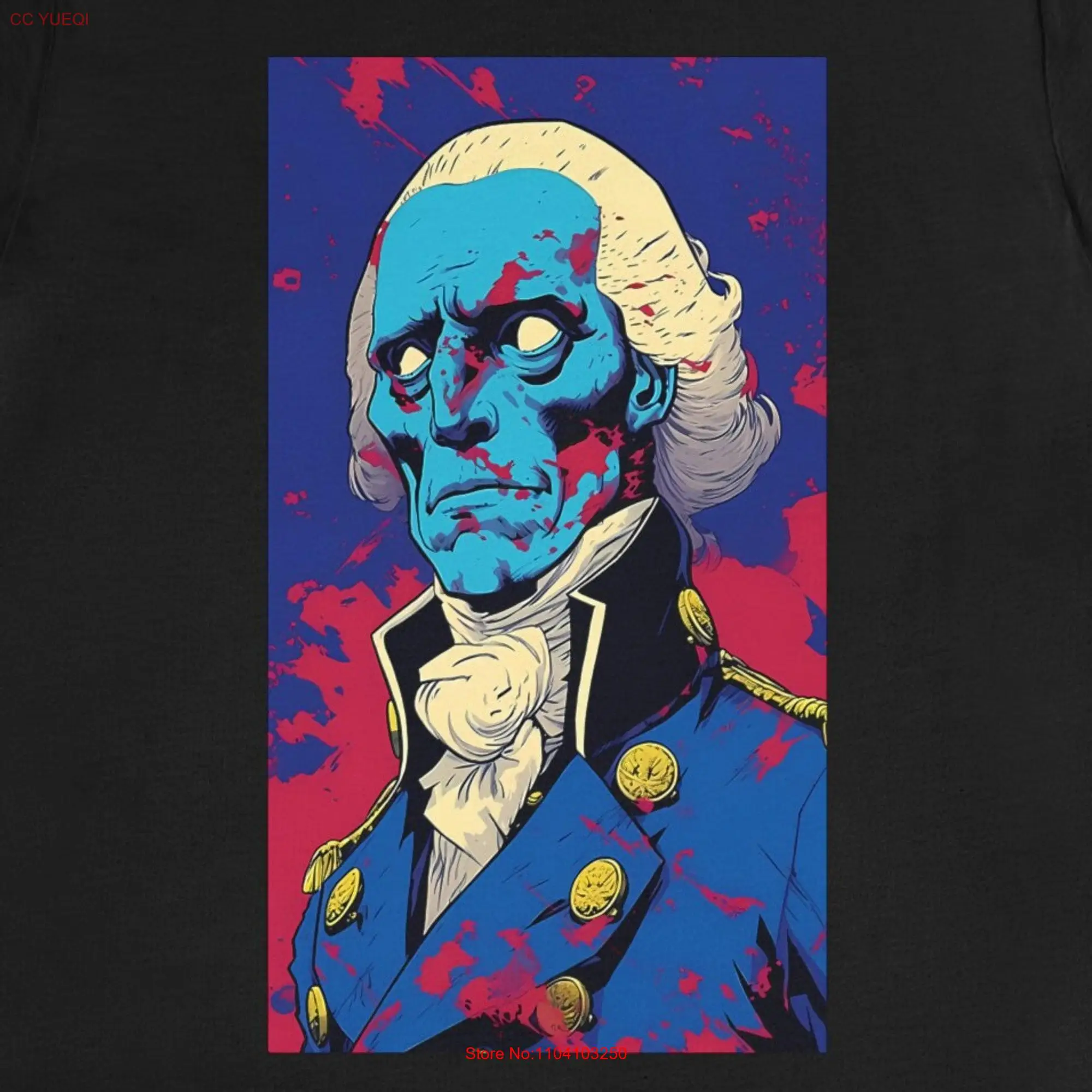 Zombie President T Shirt Undead George Washington Macabre Goth Evil Dead Clothing Gothic Patriotic Punk Apparel Halloween