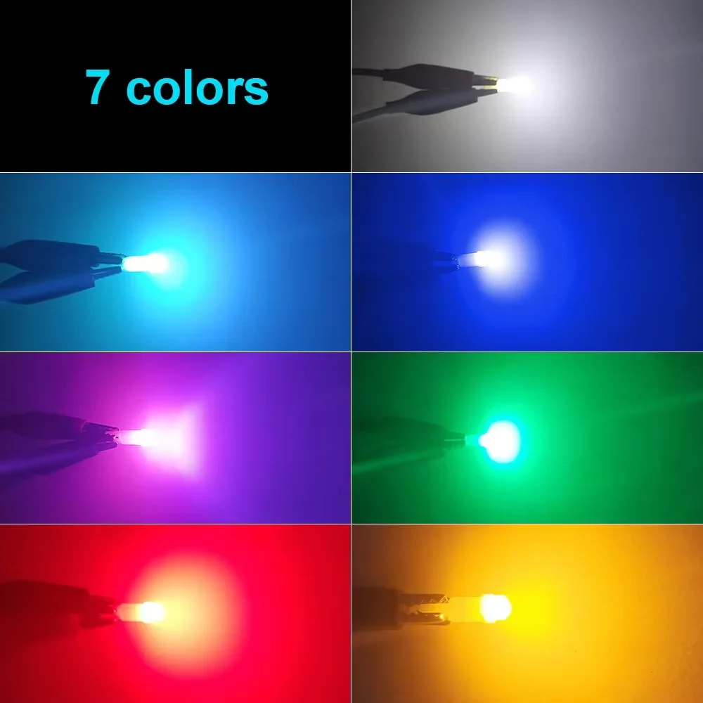 10pcs T5 LED Lights T5 COB W1.2W W3W LED Car Interior Light Auto Side Wedge Dashboard Gauge Instrument Lamp Bulb 12V white green image 6