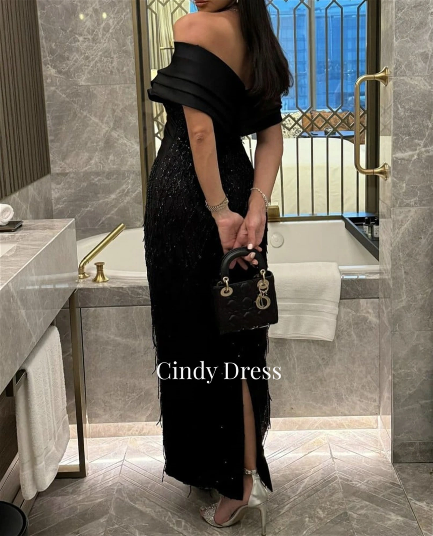 Cindy Abendkleid luxuriöse Satin Grace schwarze Kleider für besondere Ereignisse Kleid Frau elegante Abschluss ball Hochzeiten Party Frauen