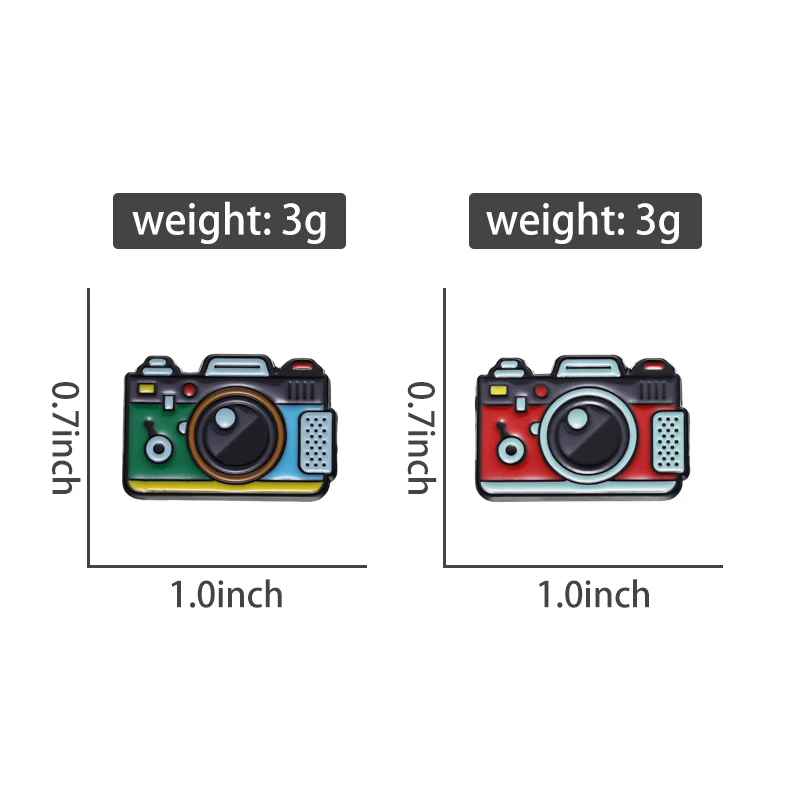 Cartoon Retro Camera Enamel Pin Badge Funny Jewelry Gift Kid Personalized Photo Color Brooch Lapel Recording Outdoor Friends - Detail 1