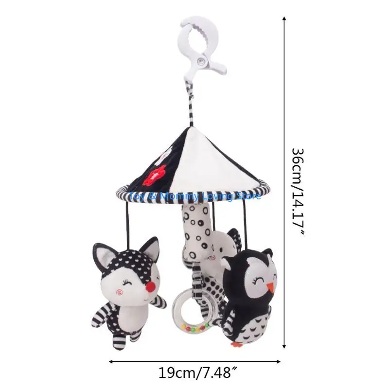 Y1QF carrinho bebê Baby Rattle Pushair Holding Pinging Pingled Cartoon Animal para boneca Brinquedos sensoriais