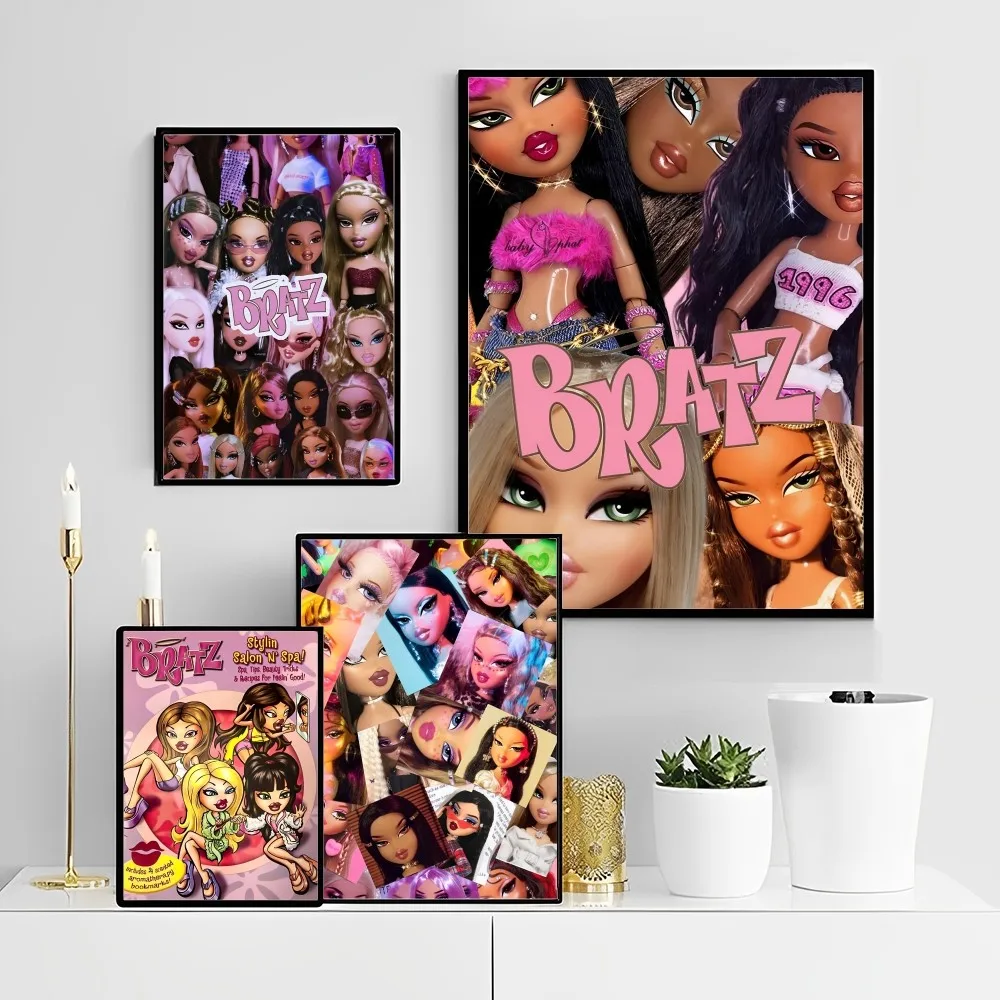 Lovely Doll B-Bratz Poster Self-adhesive Art Poster Retro Kraft Paper Sticker DIY Room Bar Cafe Vintage Decorative