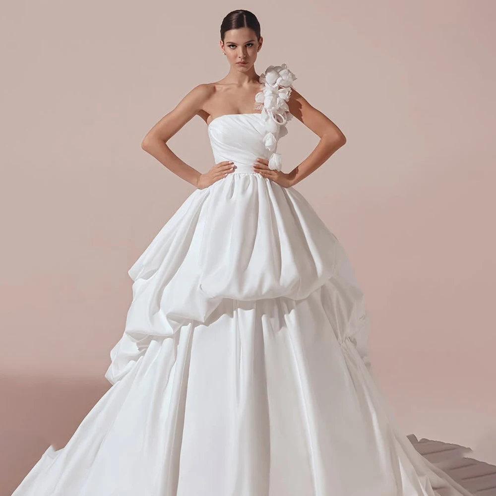 

Newest Strapless Weddings Dresses 2026 Layers Bridal Dress For Wedding Back Zipper Princess Wedding Dress amanda novias