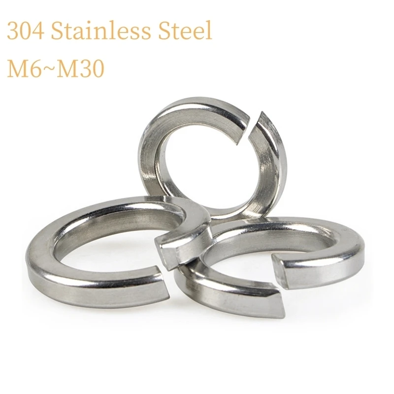 2/5/10/20/50pcs M2 M2.5 M3 M4 M5 M6 M8 M10 M12 M16 M24 M27 M30 304 Stainless Steel Spring Split Lock Washer Elastic Gasket