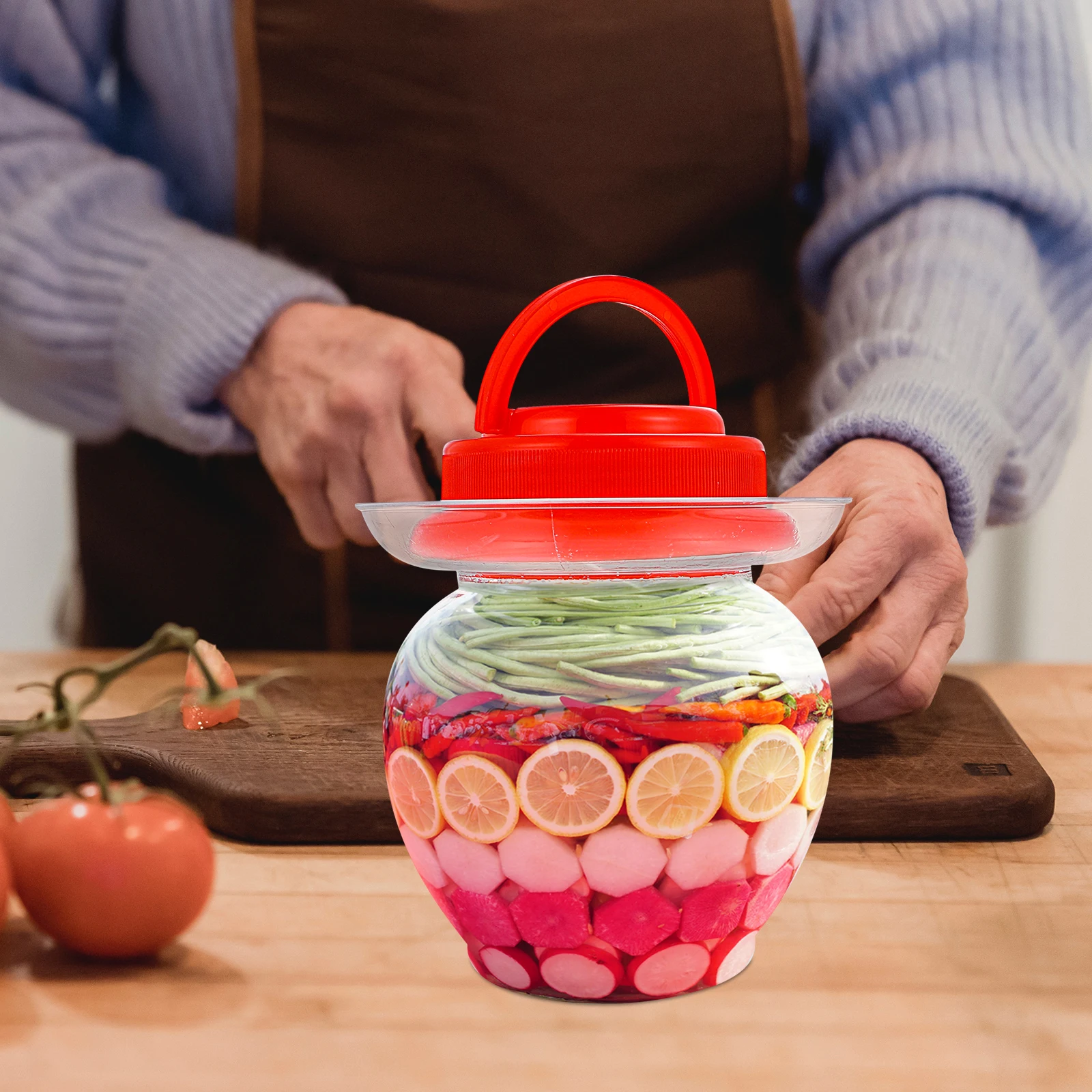 

Pickle Jar Large Capacity Sealed Storage Clear Jars Food Grade Airtight Container Kitchen Helper Wear Resistant