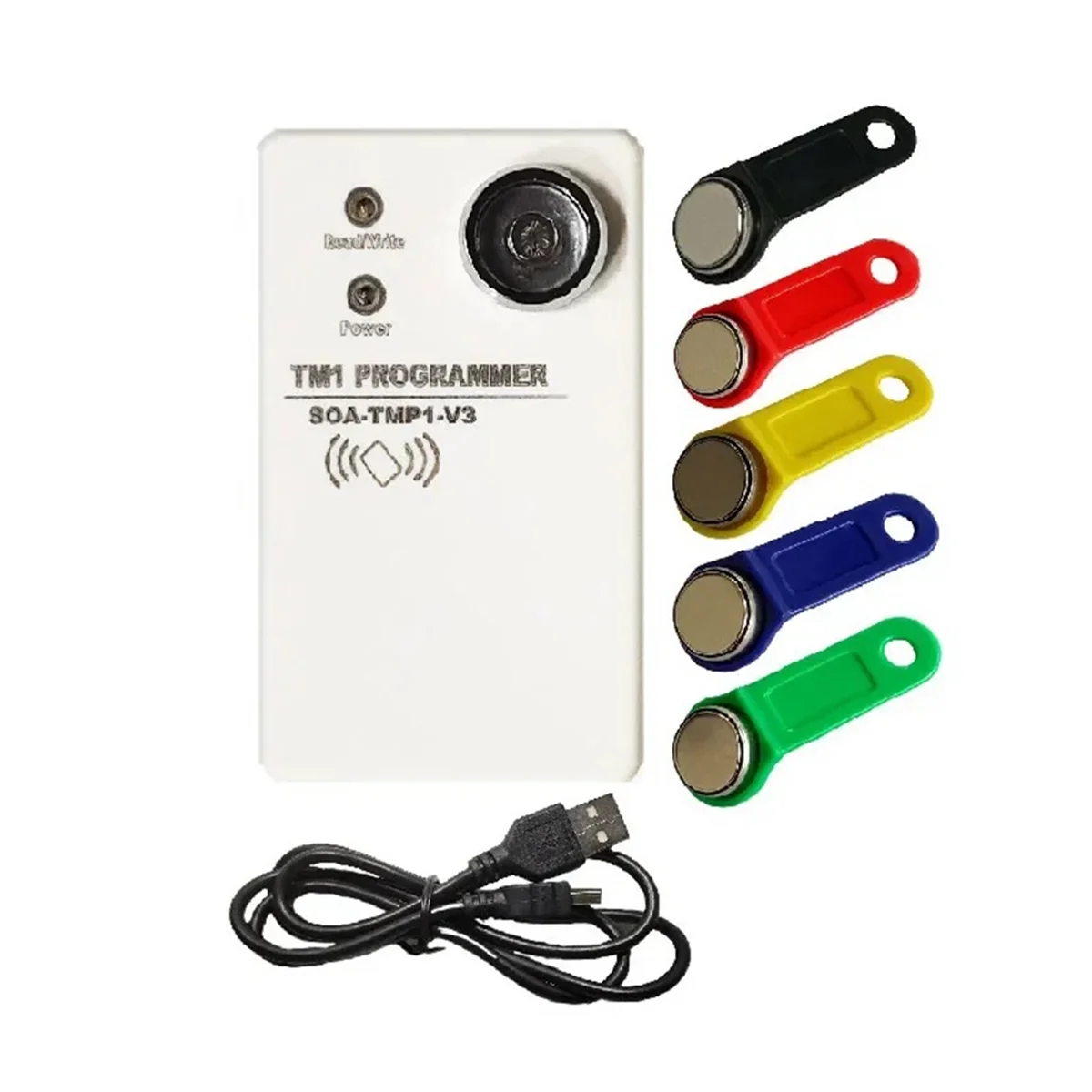 JAS-TM1 RFID Copier Duplicator Handheld RW1990 TM1990 TM1990B Ibutton DS-1990A 125KHz EM4305 T5577 EM4100 TM Card Reader,A