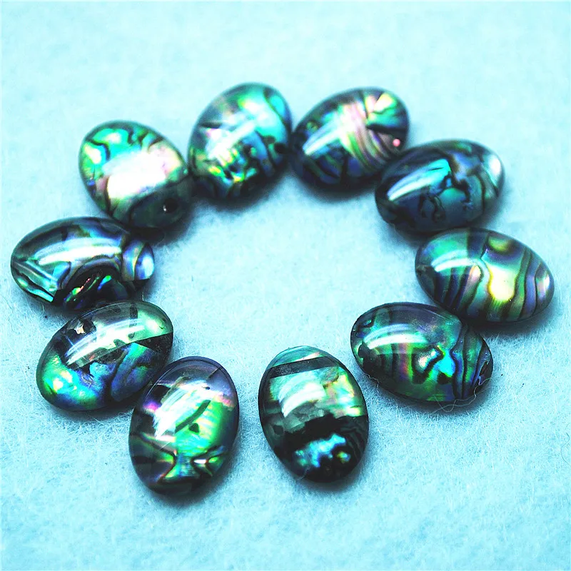 20PCS Natural Abalone Shell Cabochons Oval Shape 8X10MM 10X14MM DIY JEWELRY Accessories Plastic Back Free Shippings